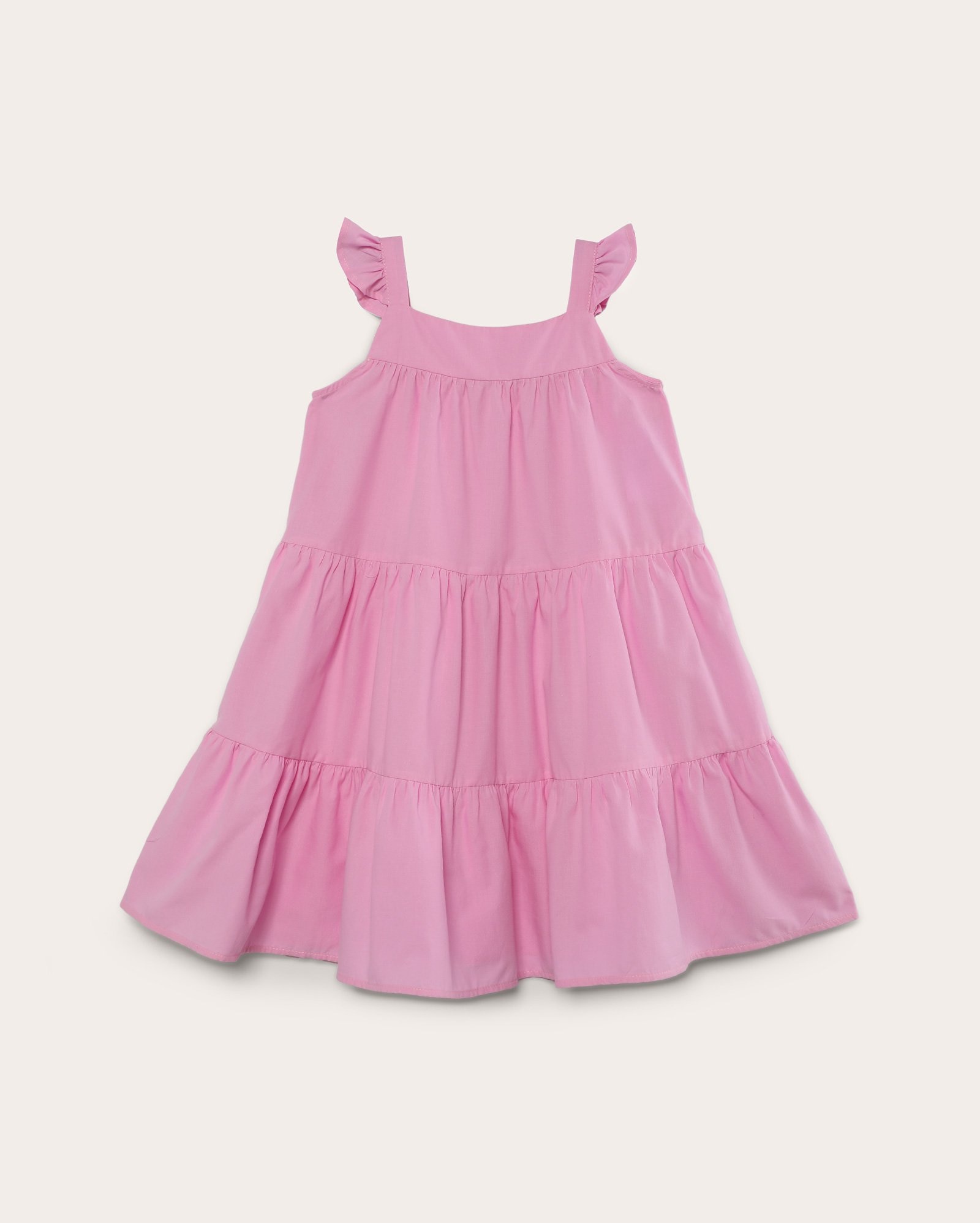 Vestido infantil evasê 3 marias babados Cassiana 4-10A rosa