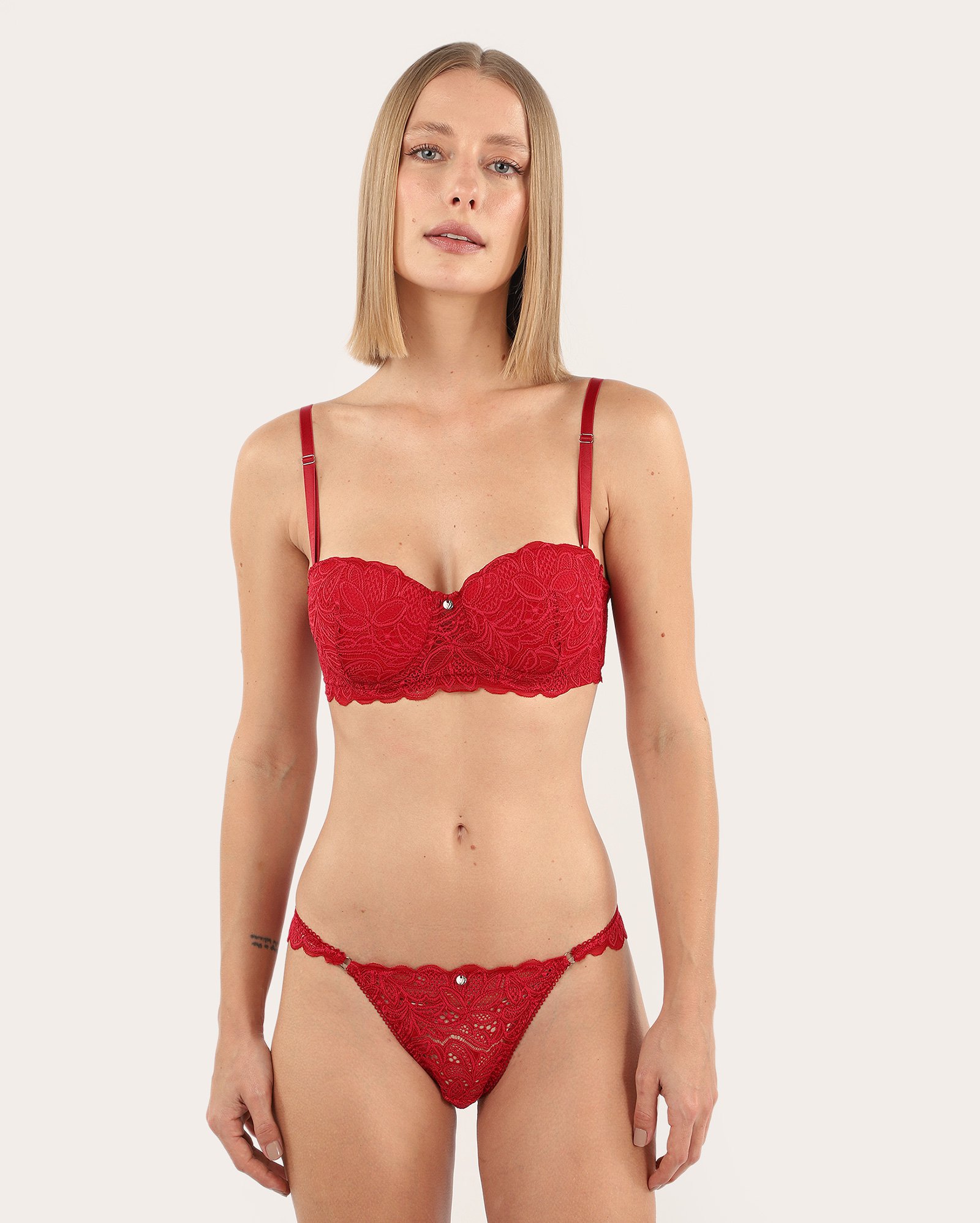 Sutiã base alongado vermelho