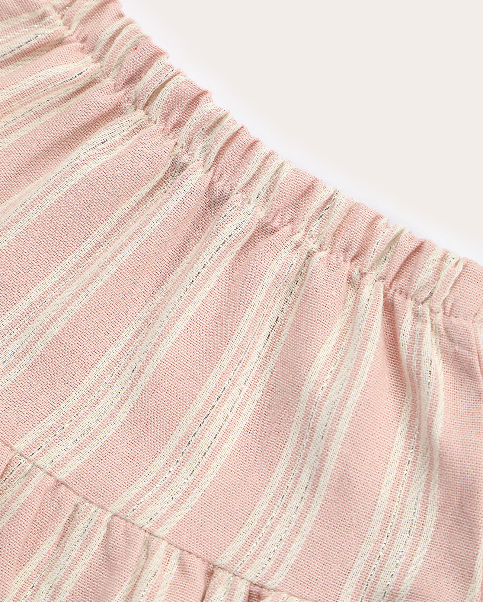 Saia infantil evasê camadas com viscolinho listrada 1-4A - rosa