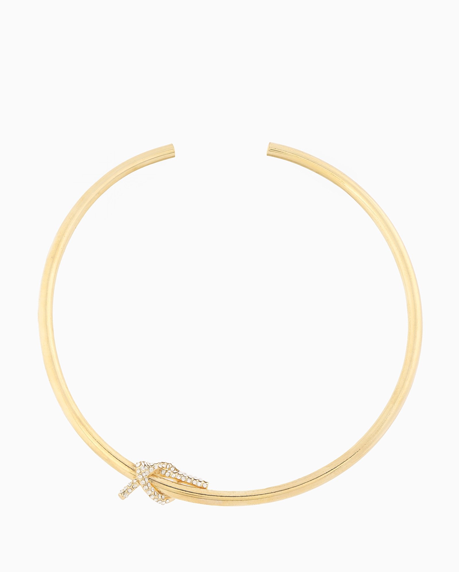 Colar feminino chocker nó com strass dourado | Accessori