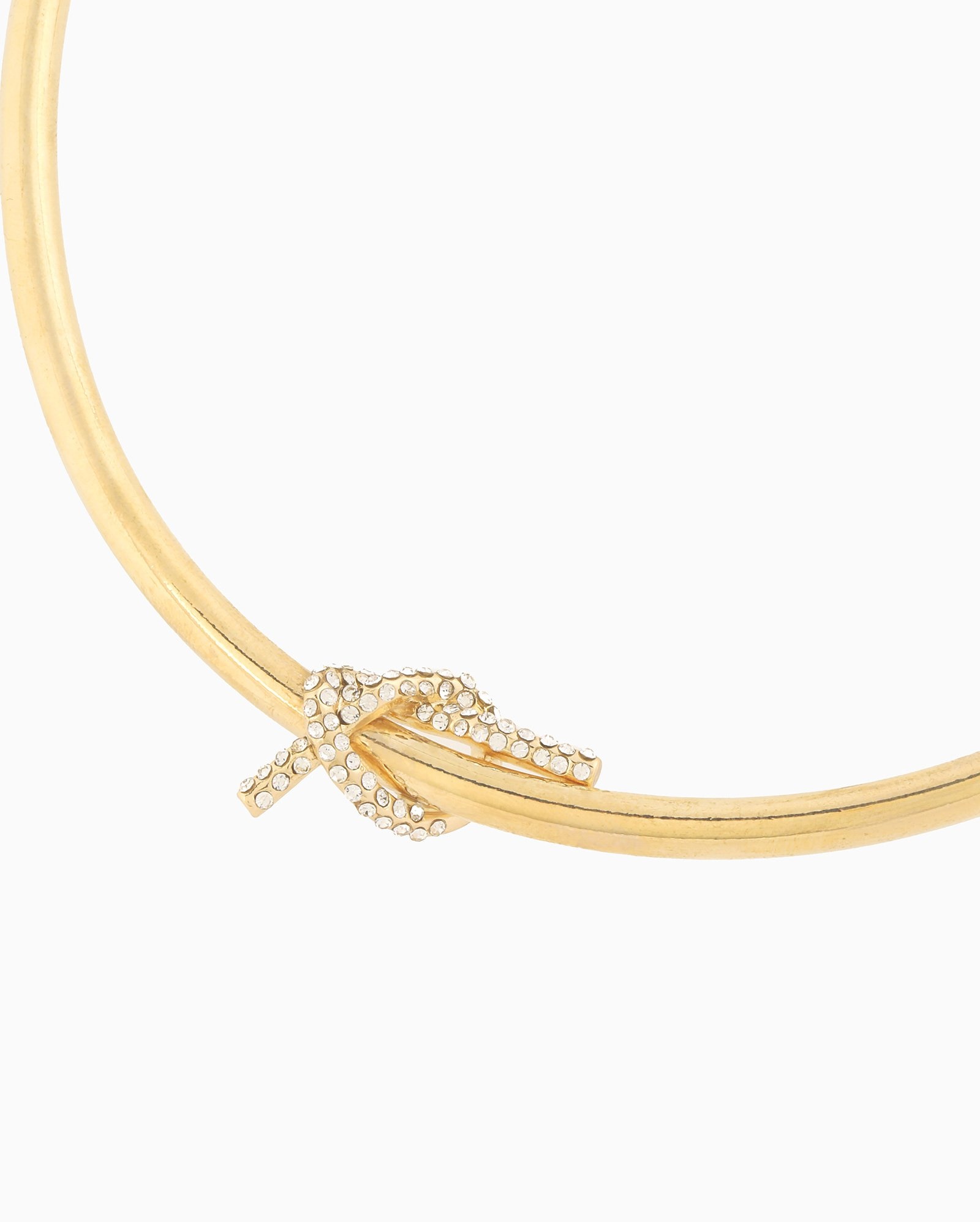 Colar feminino chocker nó com strass dourado | Accessori