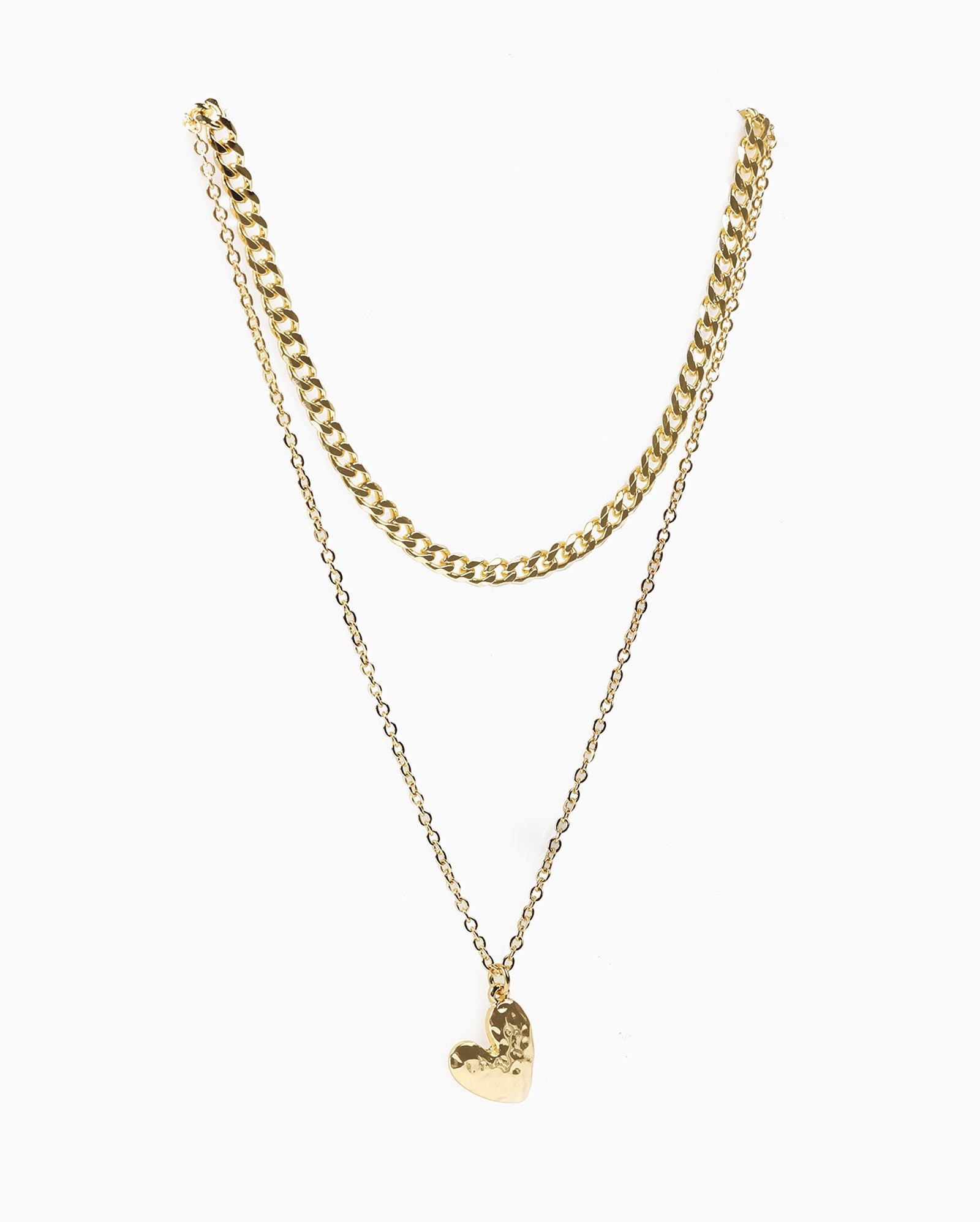 Colares Riachuelo Riachuelo | Kit colar 2 peças correntes e coração dourado