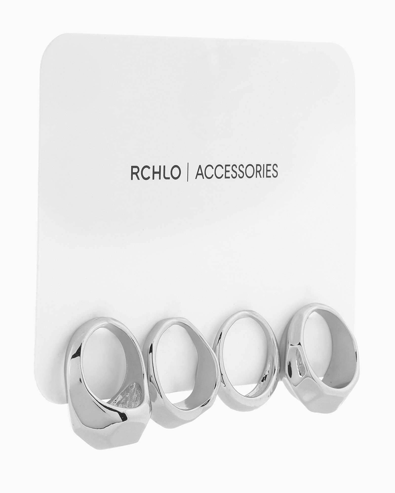 Kit anéis feminino 4 peças bold prata | Accessori
