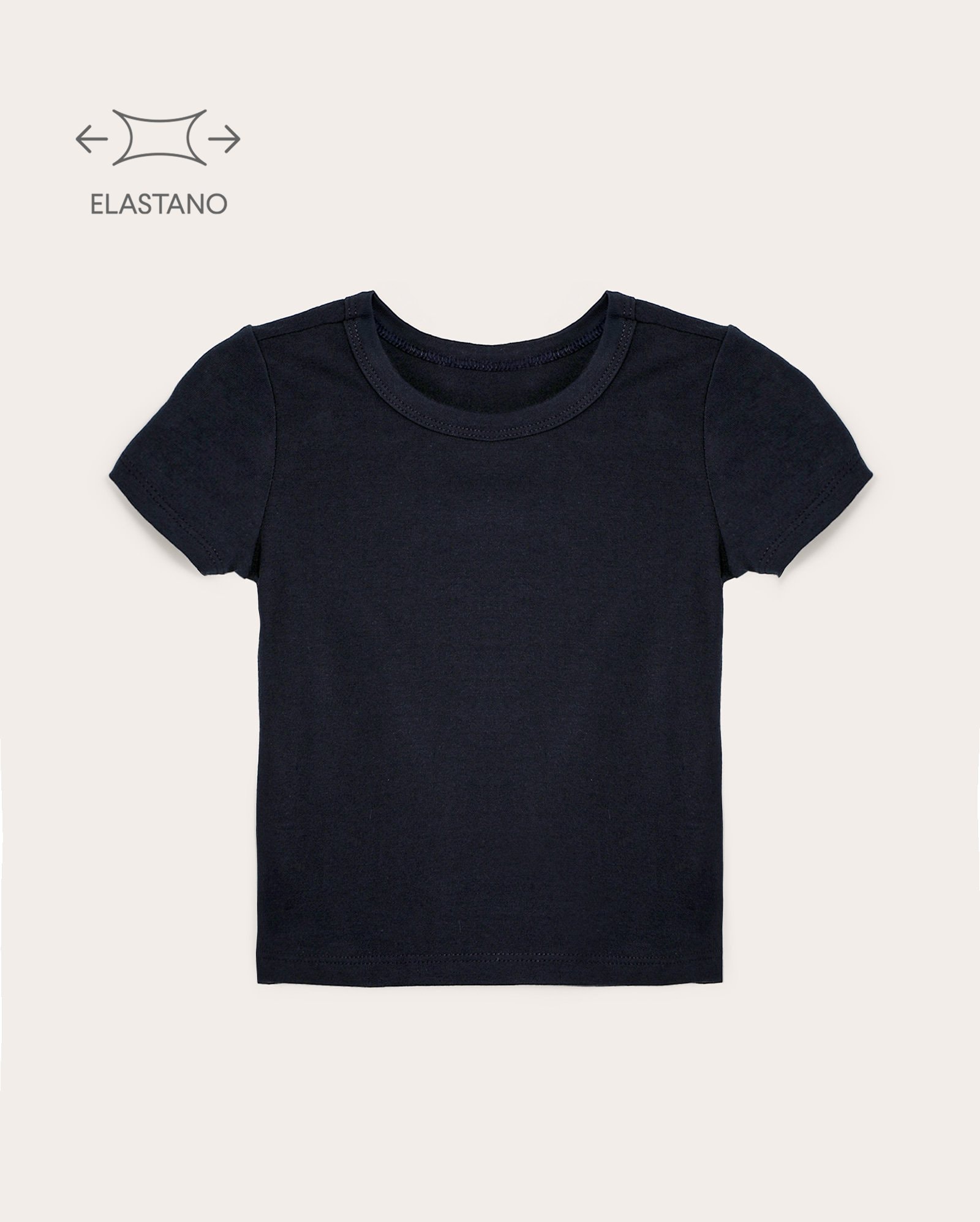 Blusa infantil manga curta 1-4A - Azul Escuro