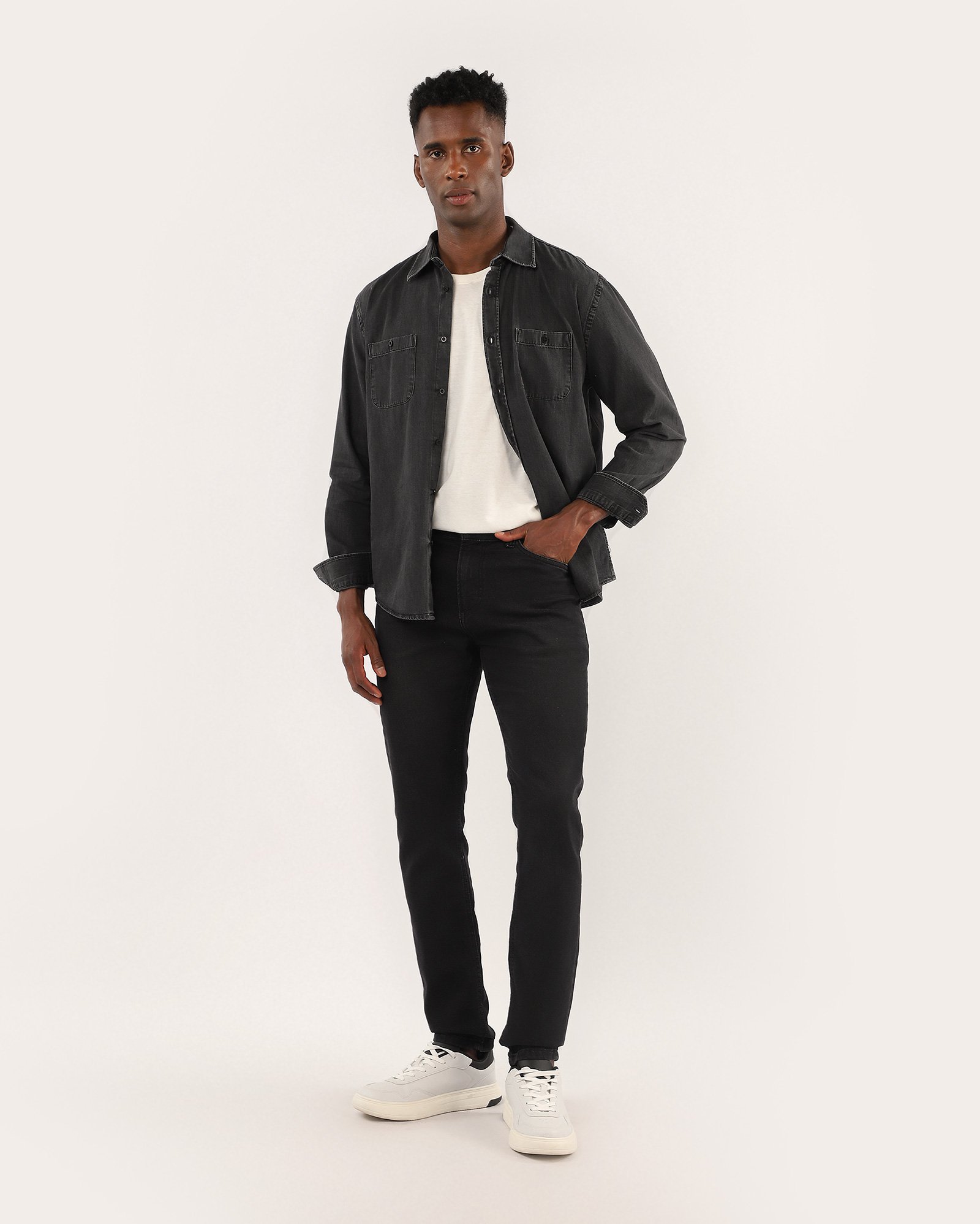 Calça black jeans masculina Comfy skinny com bolsos | Pool Jeans