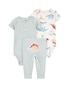 Conjunto longo bebê 3 peças listras dino multicor | Carter's
