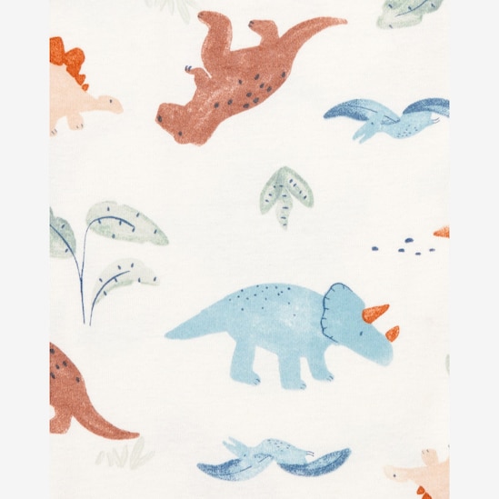 Conjunto longo bebê 3 peças listras dino multicor | Carter's
