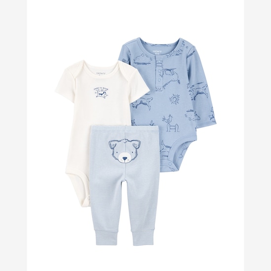 Conjunto longo bebê 3 peças fazendinha multicor | Carter's