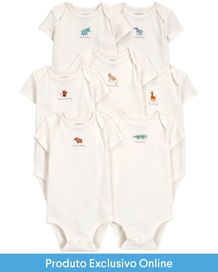 Kit body bebê 7 peças dias da semana off-white | Carter's