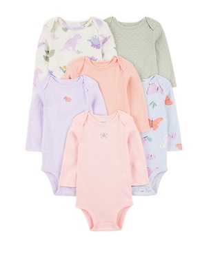Kit body bebê 6 peças borboleta e listras multicor | Carter's