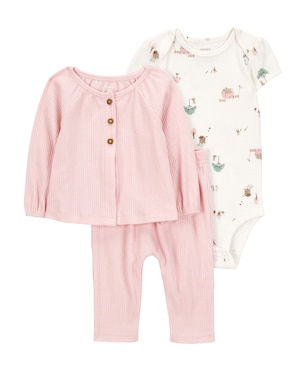 Conjunto longo bebê 3 peças canelada paisagens multicor | Carter's