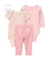 Conjunto longo bebê 3 peças coelhinho multicor | Carter's