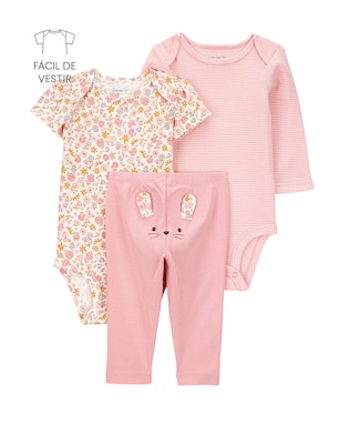Conjunto longo bebê 3 peças coelhinho multicor | Carter's