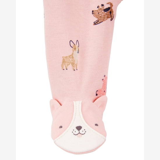 Macacão bebê com pezinho cachorrinhos rosa | Carter's