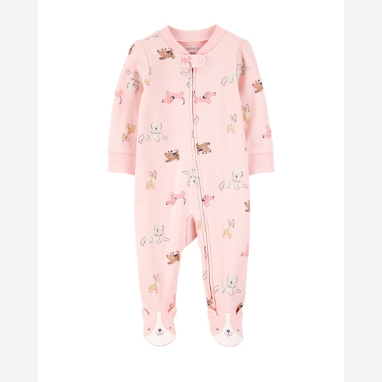 Macacão bebê com pezinho cachorrinhos rosa | Carter's