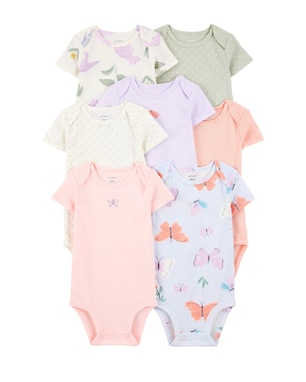 Kit body bebê 7 peças borboletas poá multicor | Carter's