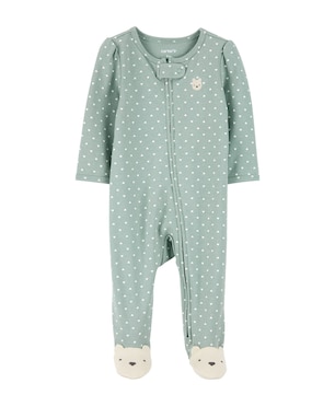 Macacão bebê com pezinho coração urso verde | Carter's