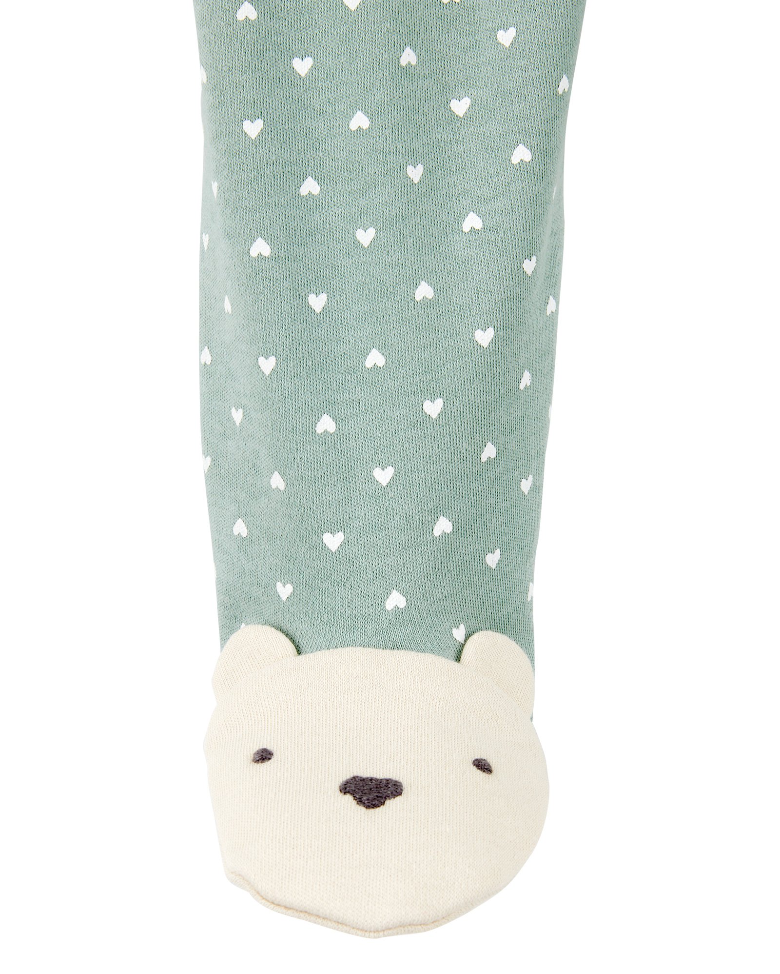Macacão bebê com pezinho coração urso verde | Carter's