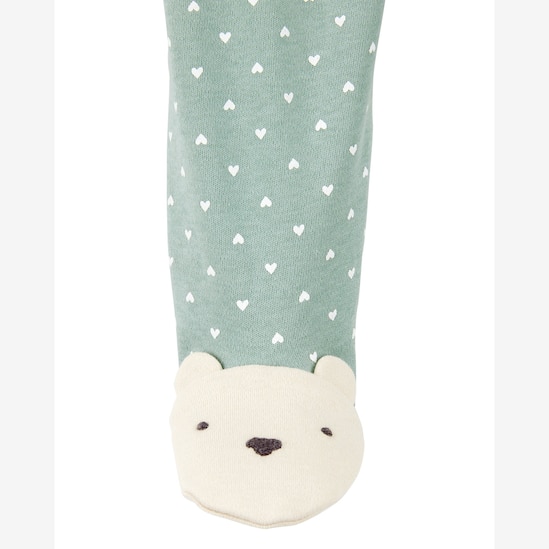 Macacão bebê com pezinho coração urso verde | Carter's
