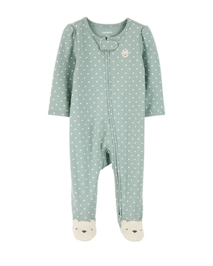 Macacão bebê com pezinho coração urso verde | Carter's