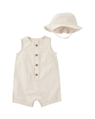 Macaquinho bebê listrado com chapéu bege | Carter's