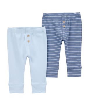 Kit calça bebê 2 peças cós elástico listrado multicor | Carter's