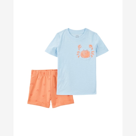Conjunto curto infantil 2 peças caranguejo multicor | Carter's