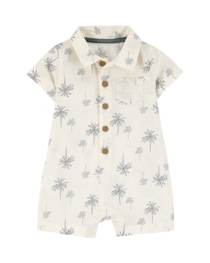 Macaquinho bebê palmeiras com bolso bege | Carter's