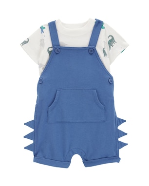 Jardineira bebê dino interativo com camiseta multicor | Carter's