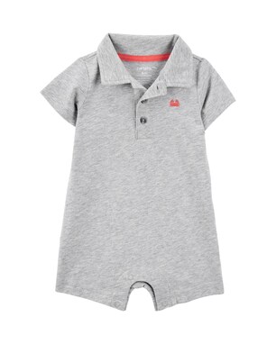 Macaquinho polo bebê caranguejo mescla cinza | Carter's