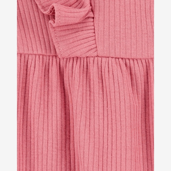 Macacão bebê canelado com faixa de cabelo rosa | Carter's