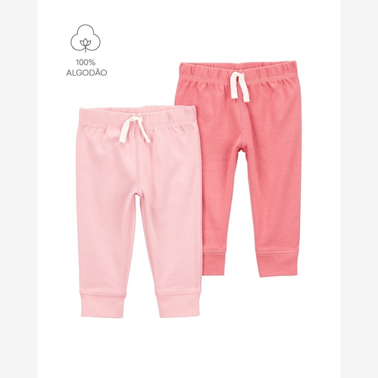 Kit calça bebê 2 peças cós elástico multicor | Carter's