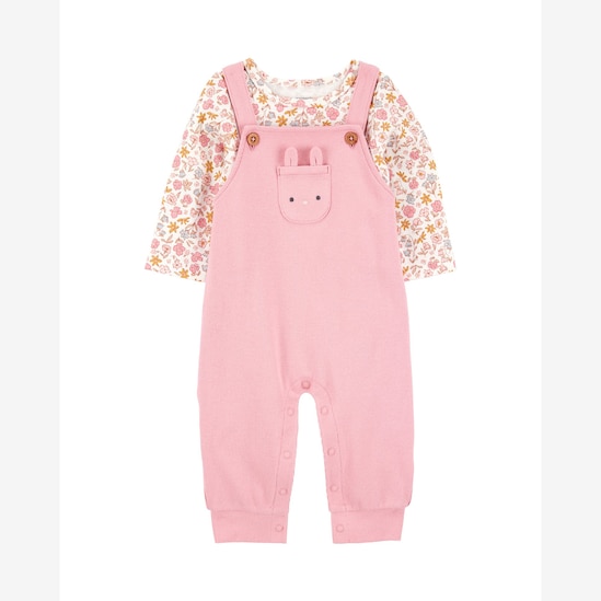 Jardineira bebê coelhinho com blusa floral multicor | Carter's