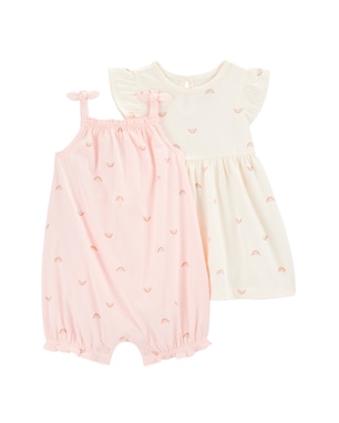 Macaquinho e vestido bebê arco-íris multicor | Carter's