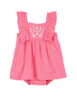 Vestido bebê evasê floral texturizado rosa | Carter's