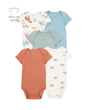 Kit body bebê 5 peças dinos listras multicor | Carter's