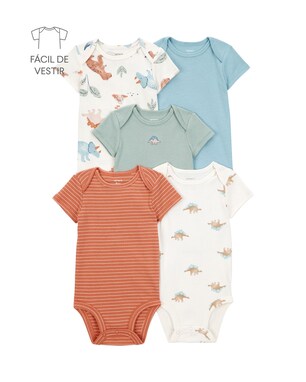 Kit body bebê 5 peças dinos listras multicor | Carter's
