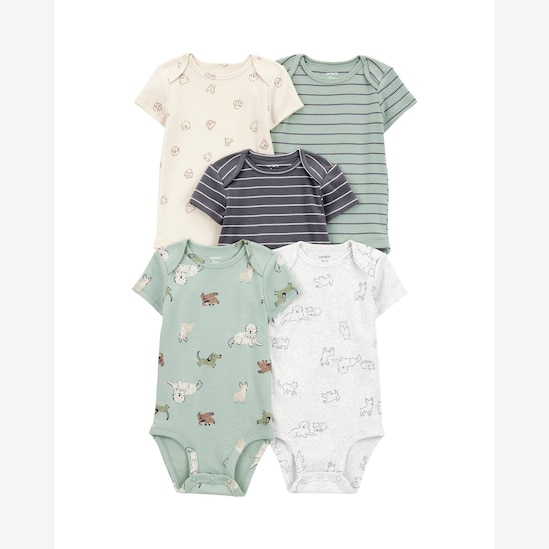 Kit body bebê 5 peças cachorrinhos mescla multicor | Carter's