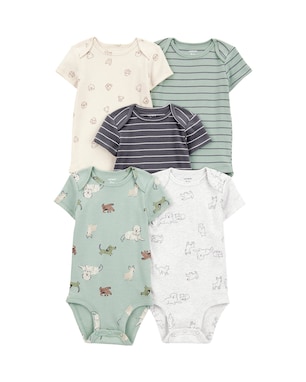 Kit body bebê 5 peças cachorrinhos mescla multicor | Carter's