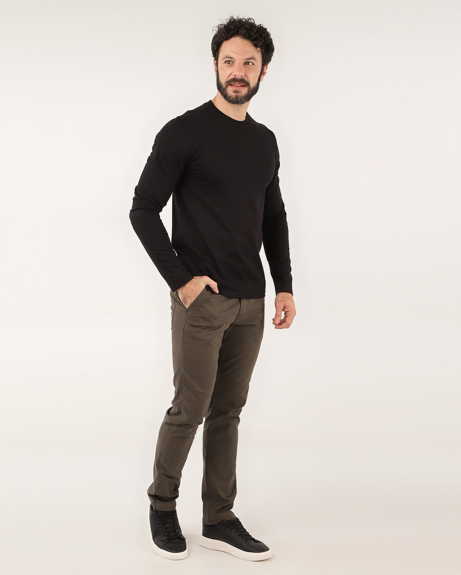 Calça sarja masculina Comfy slim cinza | Pool Jeans