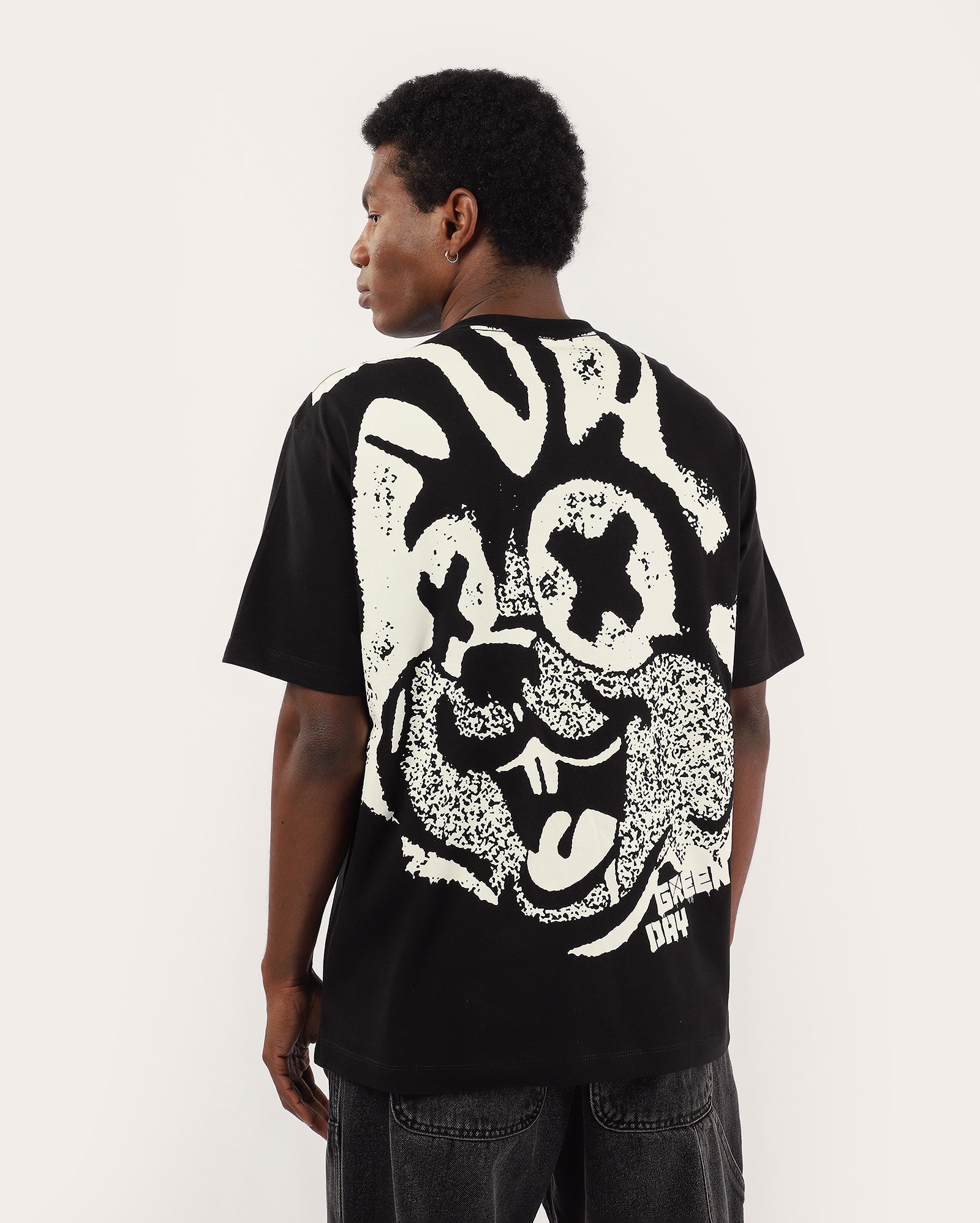 Camiseta masculina relaxed estampada preta | Green Day