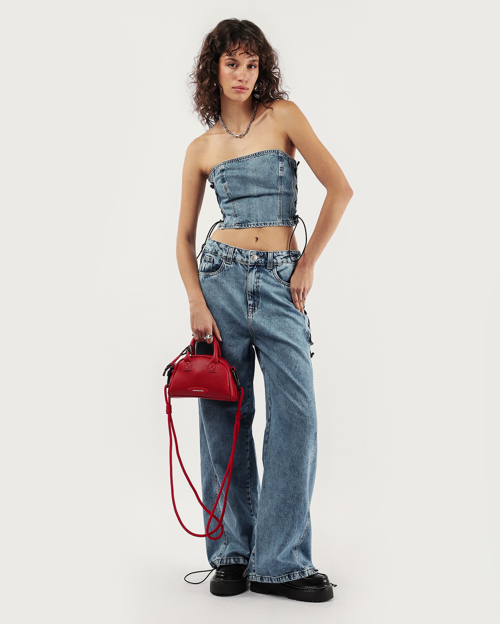Top jeans ajustável denim médio | Alexandre Pavão + Pool