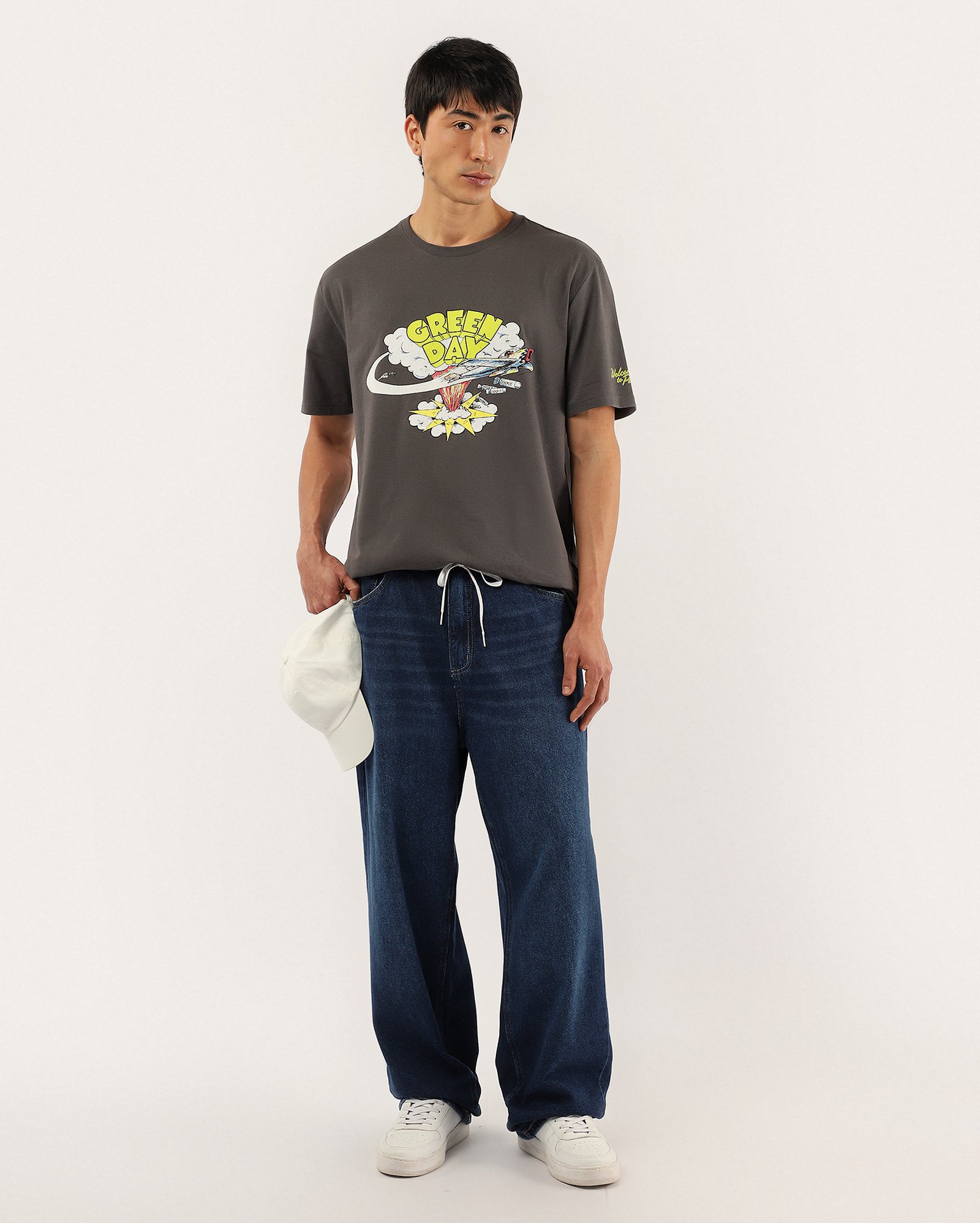 Camiseta masculina regular banda de rock cinza | Green Day