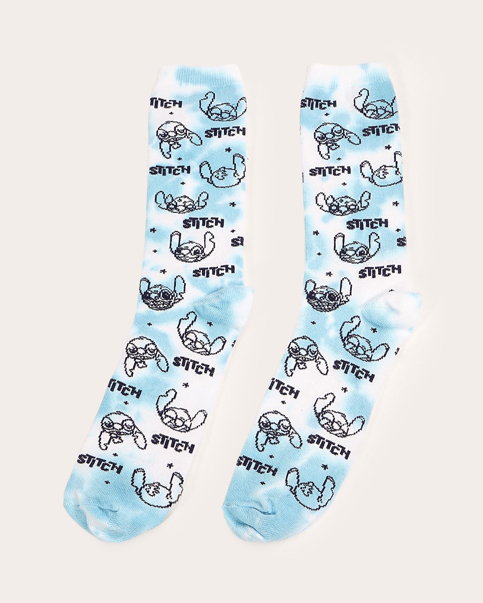 Meia feminina cano longo Disney Sitch tie dye azul | FANLAB