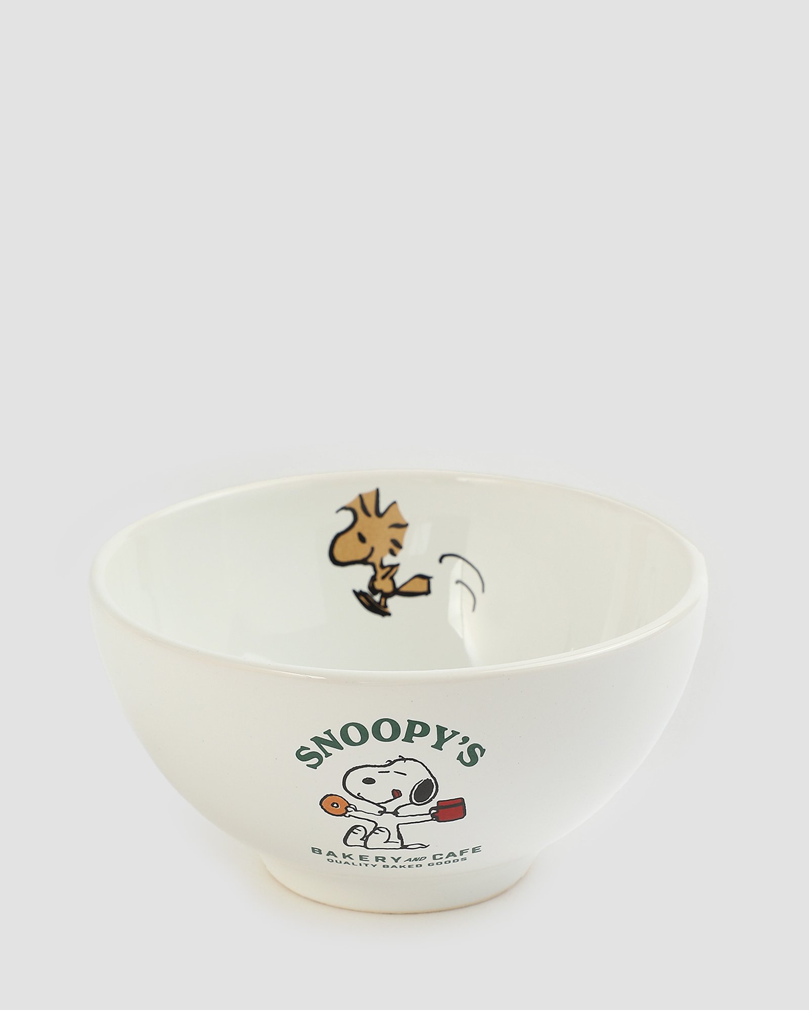 Bowl de cerâmica Snoopy e Woodstock branco | FANLAB