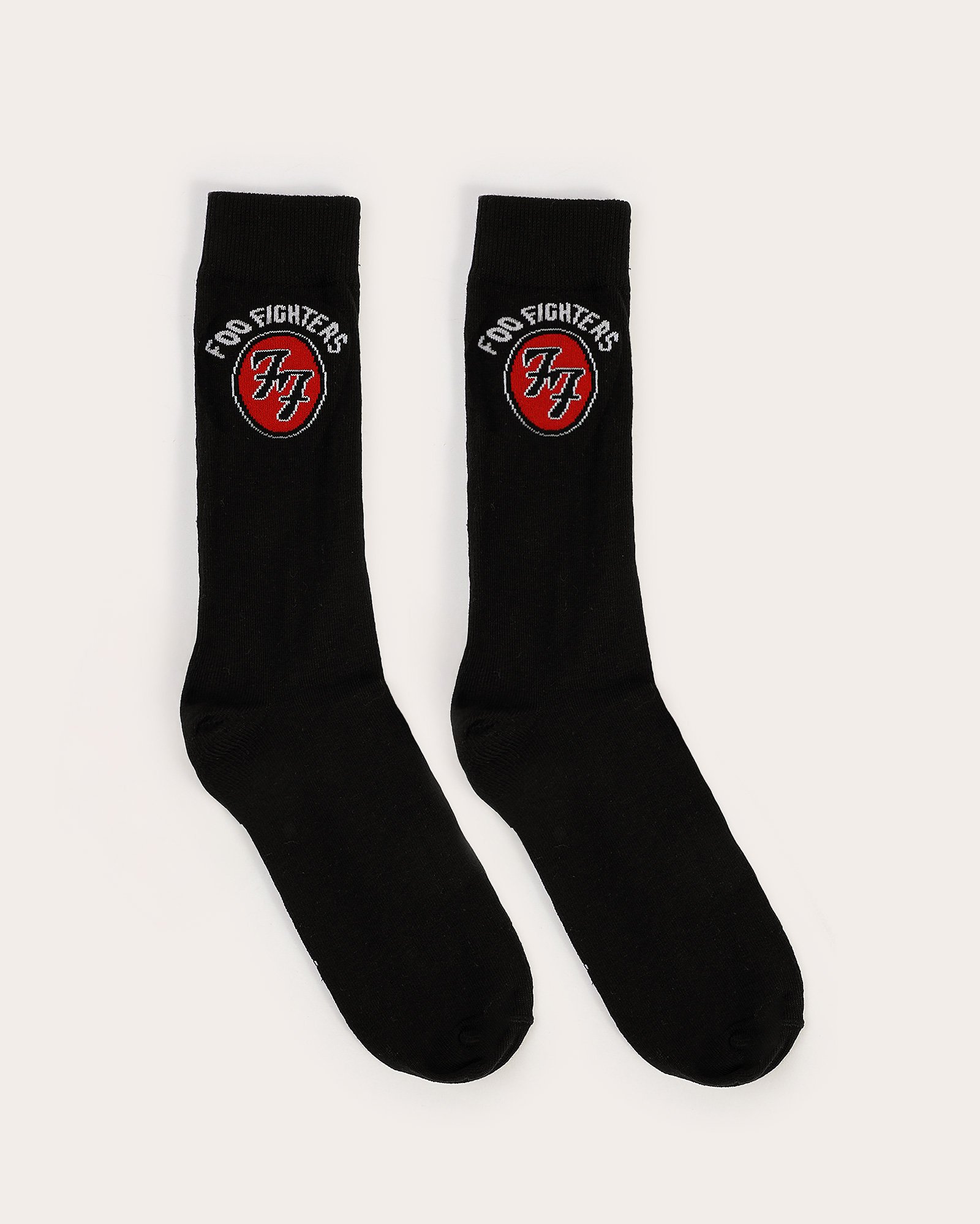 Meia masculina cano longo banda de rock preta | Foo Fighters
