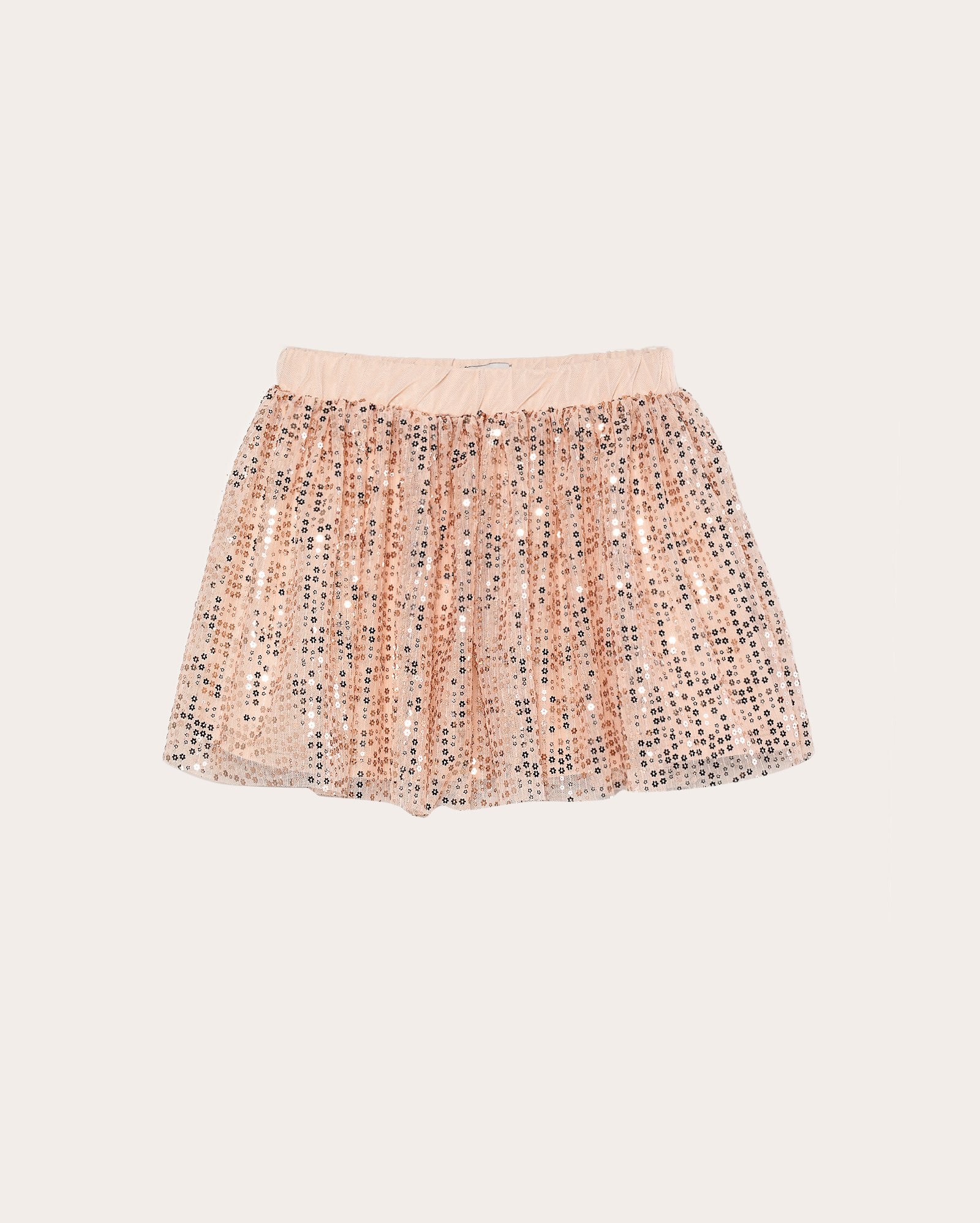 Saia infantil godê em tule com paetê 4-10A - rosa