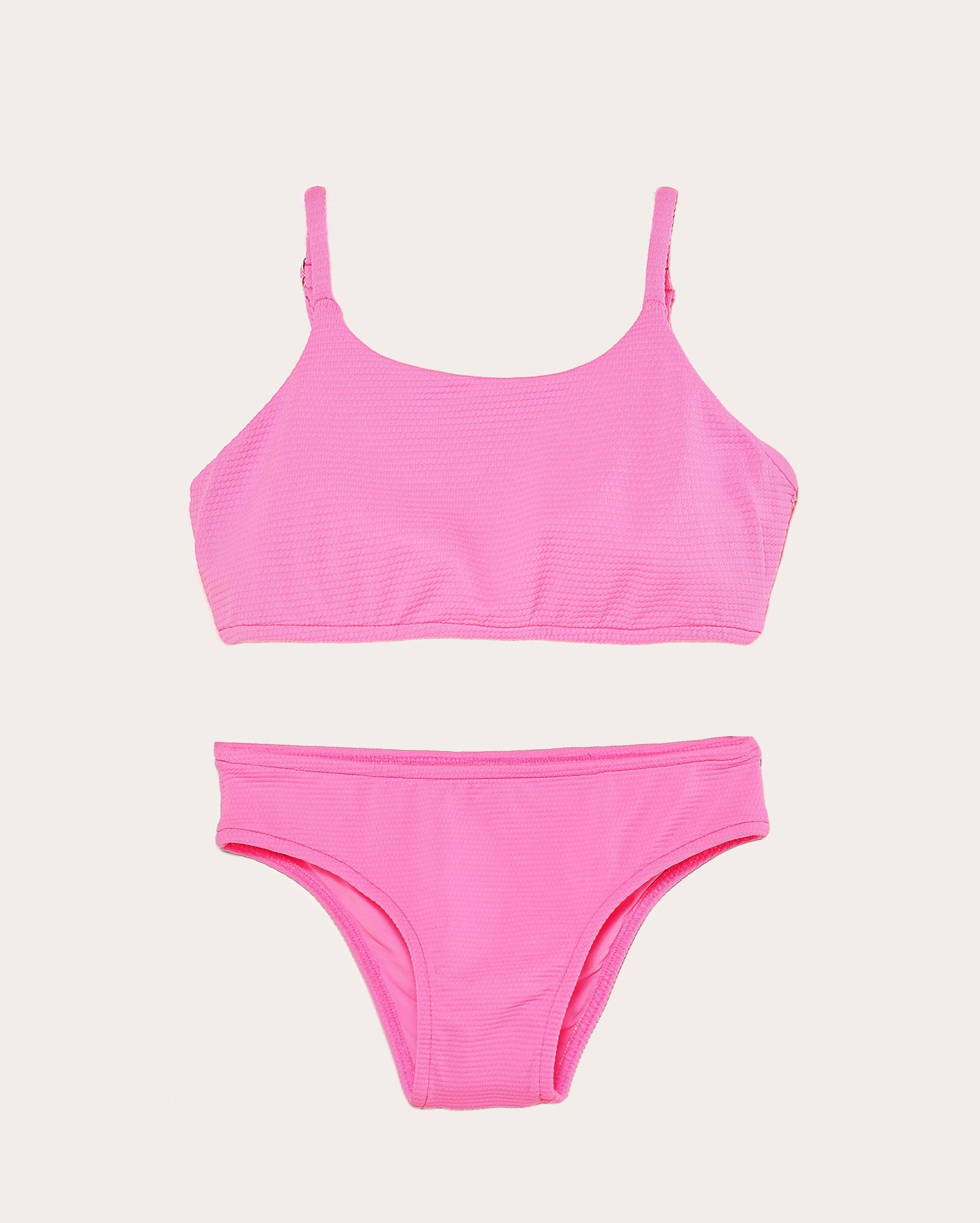 Biquíni infantojuvenil texturizado 8-16A rosa | Accessori 