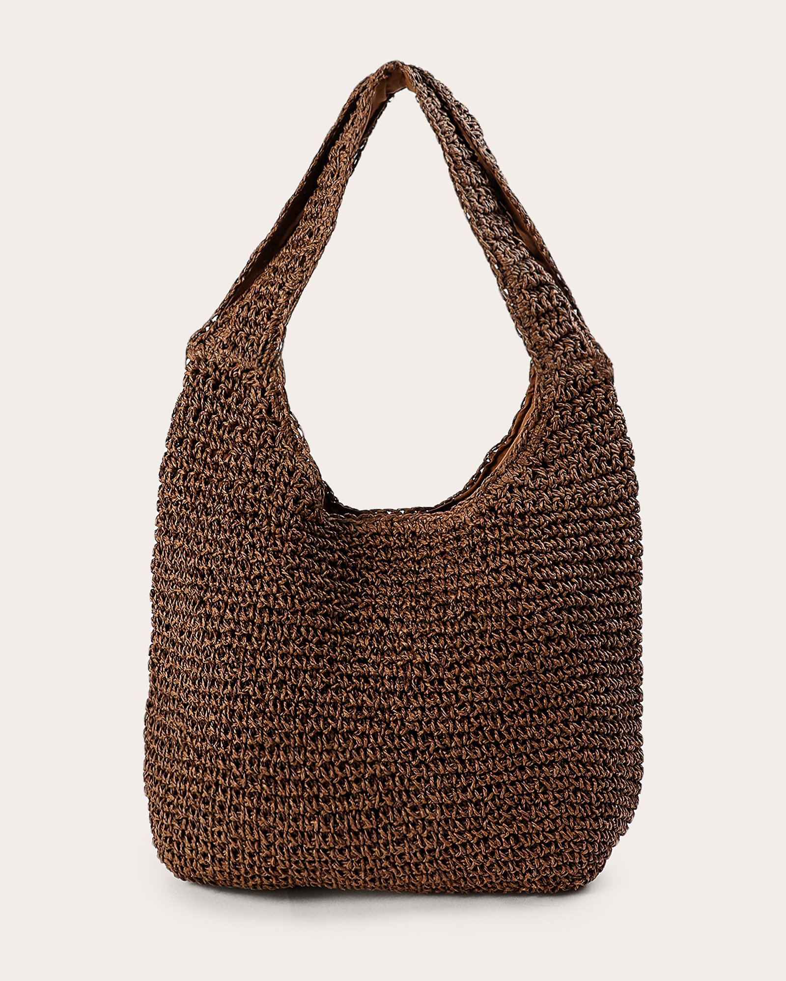 Bolsa de praia tote fibra natural trançada - Marrom