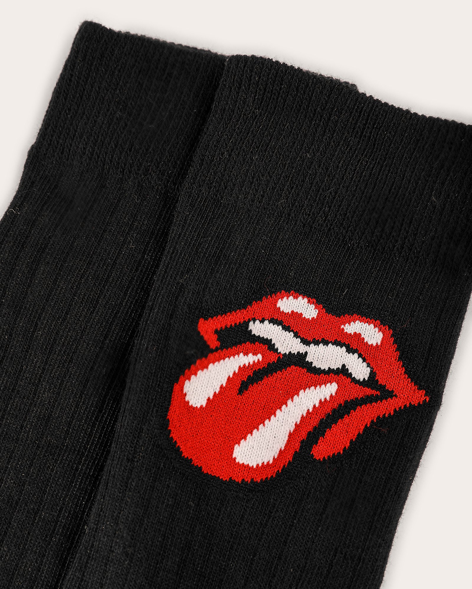 Meia masculina cano longo banda preta | The Rolling Stones